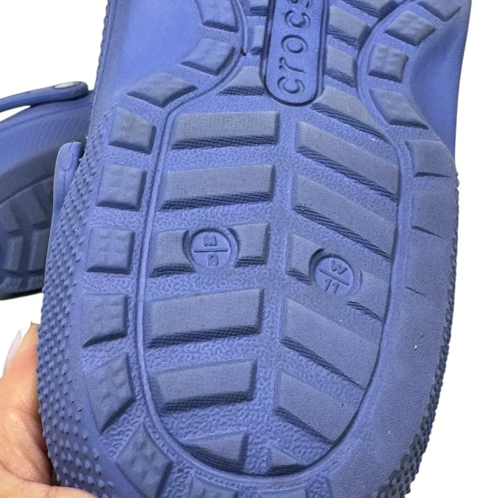 Crocs Classic Lined Clog Purple Blue Mens 9 Women 11 Faux Fur Warm Slip On Shoes